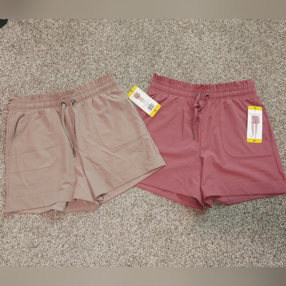 Nwt 2 Pairs Danskin Now Paperbag Shorts